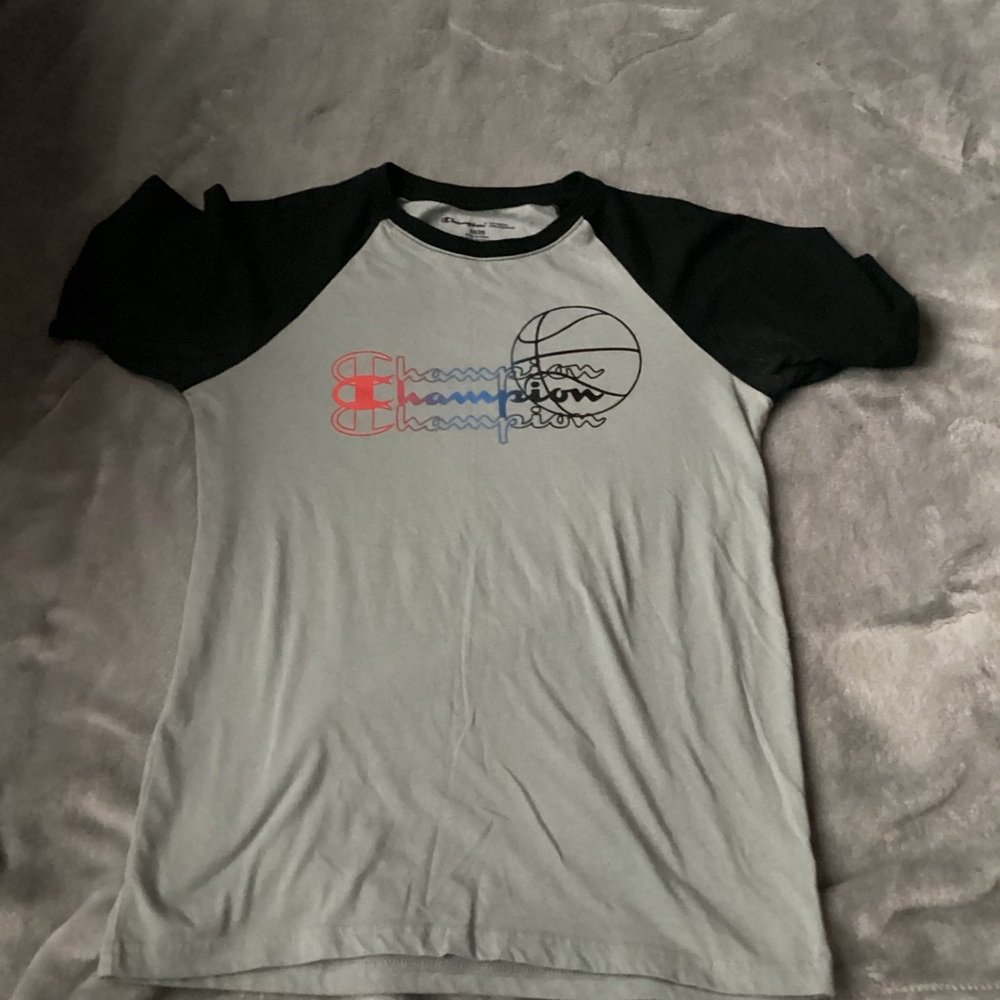 Champion Kids' Gray and Black Basketball Tee